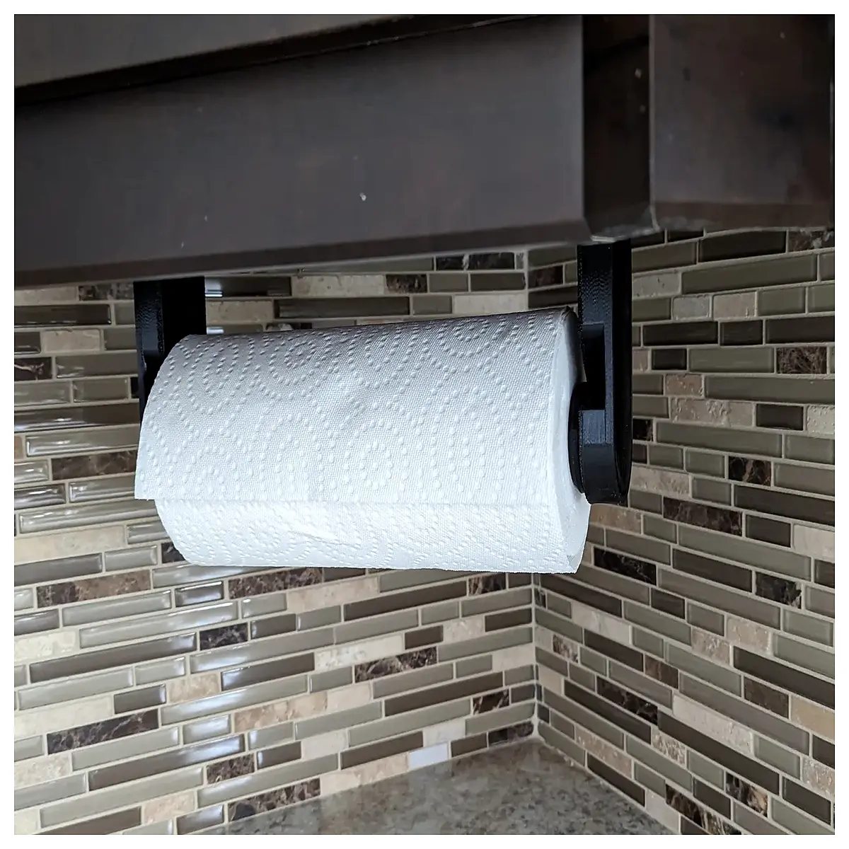 Bottom Mounted Tissue Holder Wall Mounted Paper Towel Shelf Kitchen Bathroom Support Tissue Storage Bottom Installation Tissue Holder