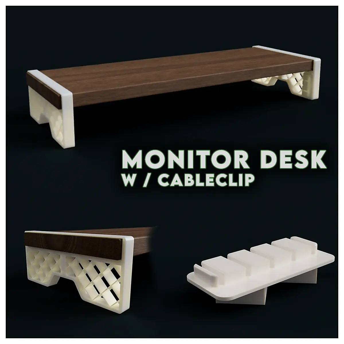 Monitor Stand with Cable Clamp Desktop Display Holder Screen Support Cable Management Monitor Accessories