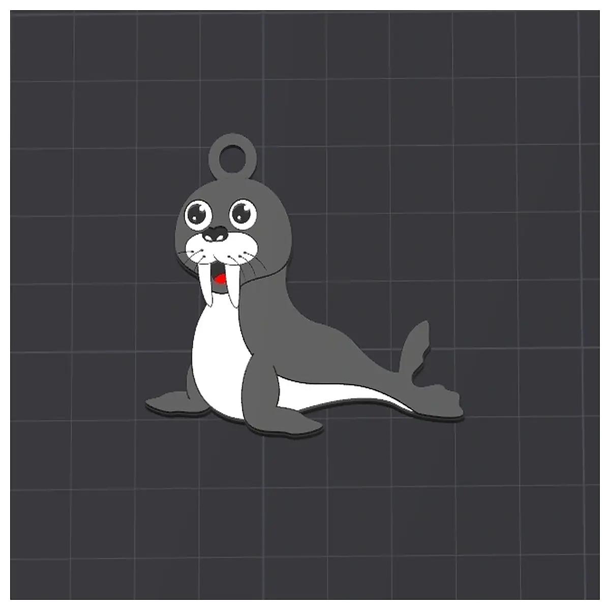 Cute Wally Sea Otter Keychain Necklace Charm Commercial Use Rights Animal Accessory Decoration