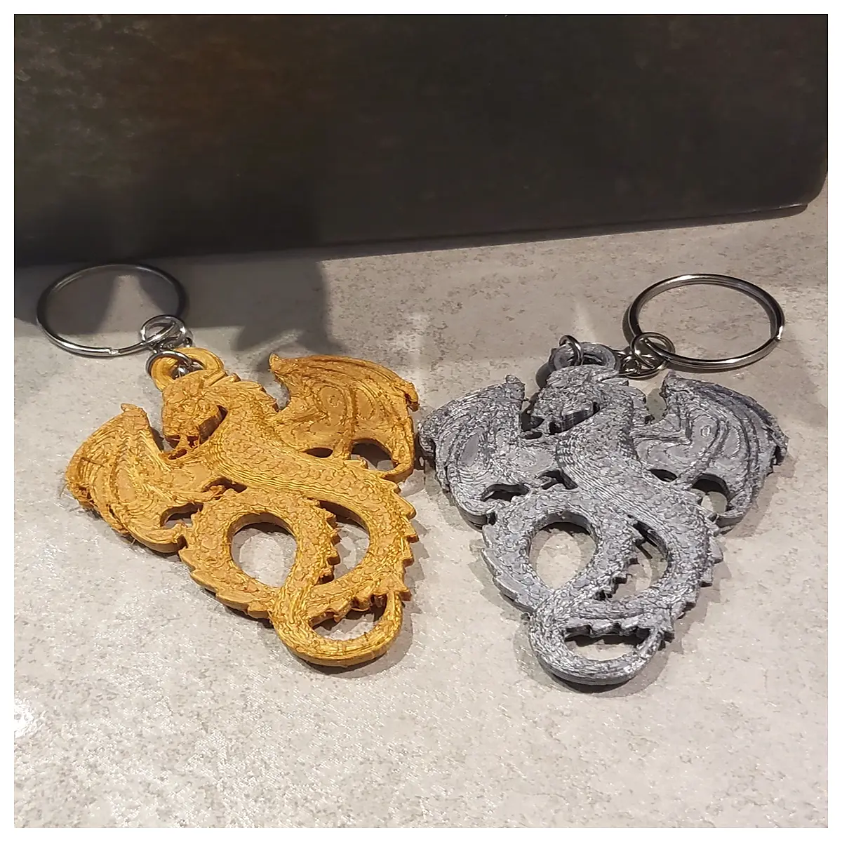 double sided dragon keychain metal pendant for men cool gift