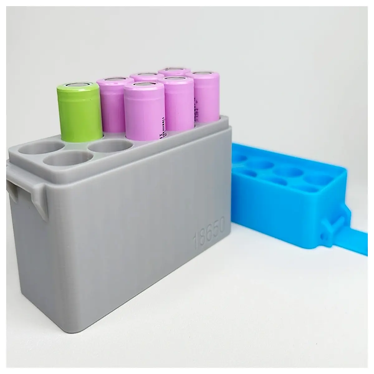 18650 battery holder 2 cell series parallel case with switch and wires for diy flashlight power bank