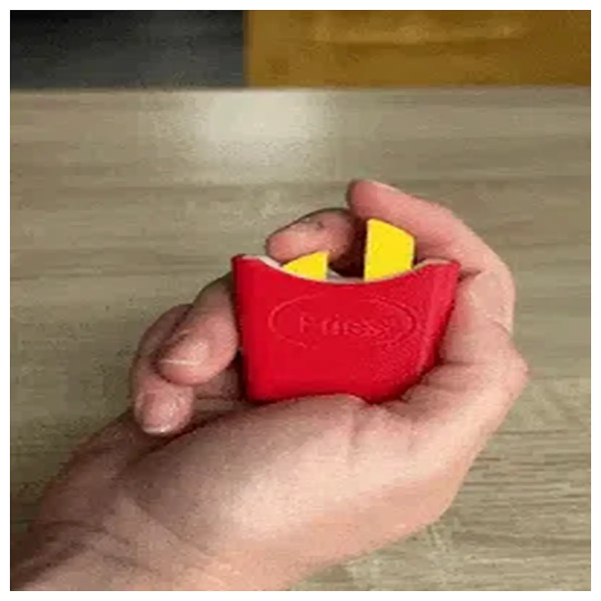 French Fries Stress Relief Toy Click Keyring Fidget Toy for Anxiety Desk Decoration Office Gift Sensory Relief