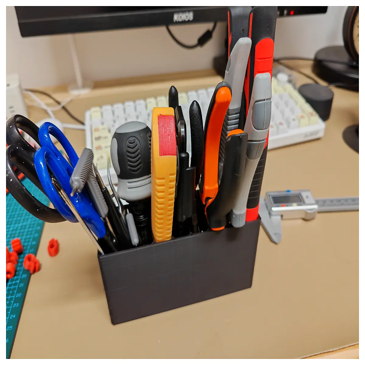 desk organizer for tools screwdriver holder storage box office supplies desktop caddy