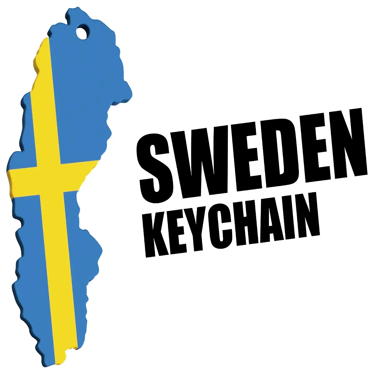 Sweden Keychain Car Decoration Souvenir Gift Keyring Auto Accessories Fits Most Vehicles