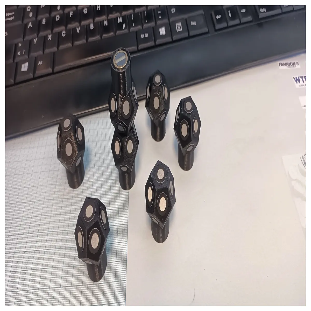 printed location cube with laser etched grid for precise alignment and positioning in photography engineering and surveying tasks