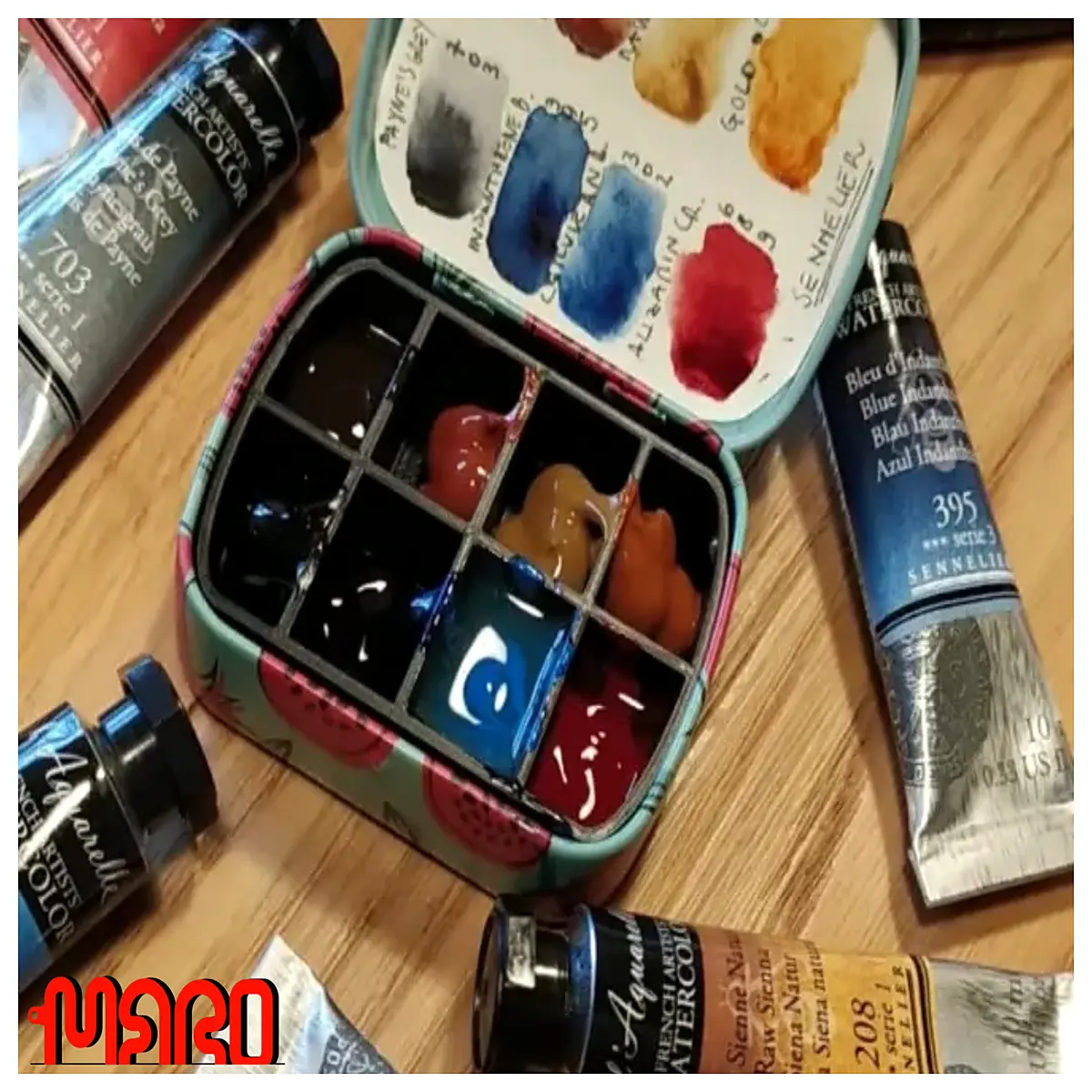 Watercolor Palette Organizer Box Travel Painting Art Supplies Watercolor Accessories Mixing Palette
