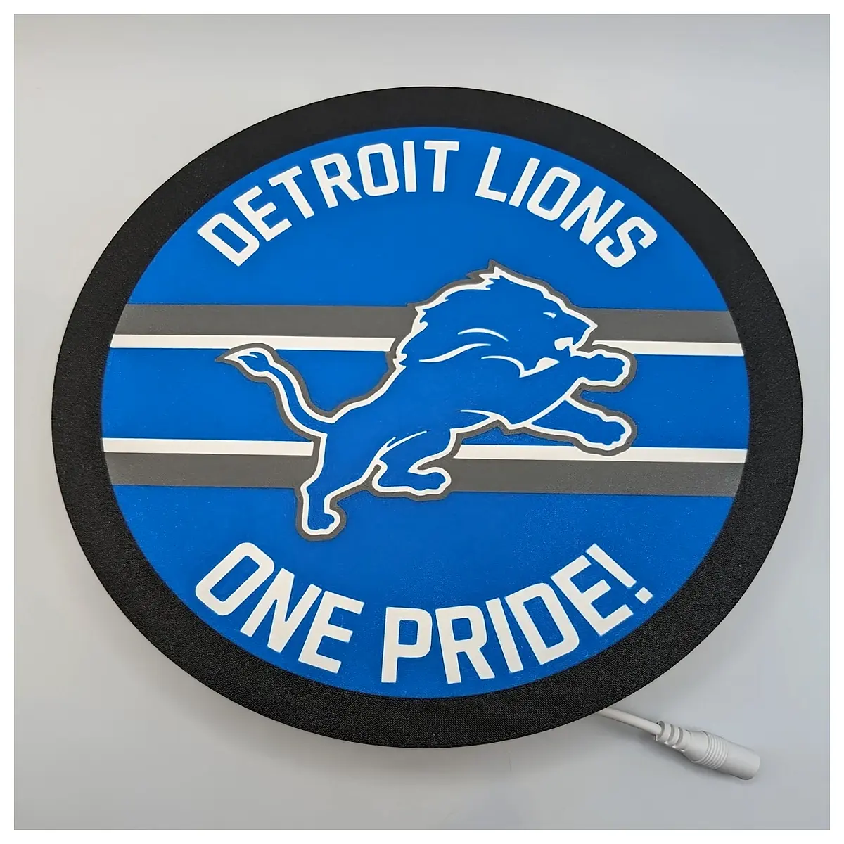 Detroit Lions Round Sign Team Memorabilia Decor Home Display Lions Merchandise Sports Gift