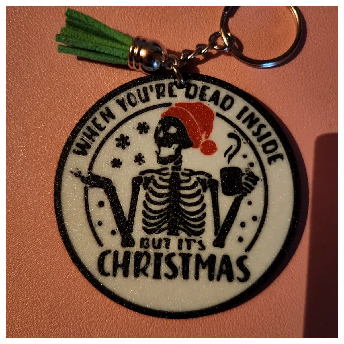 dark humor christmas keychain depressed soul aesthetic goth teens edgy holiday ornament