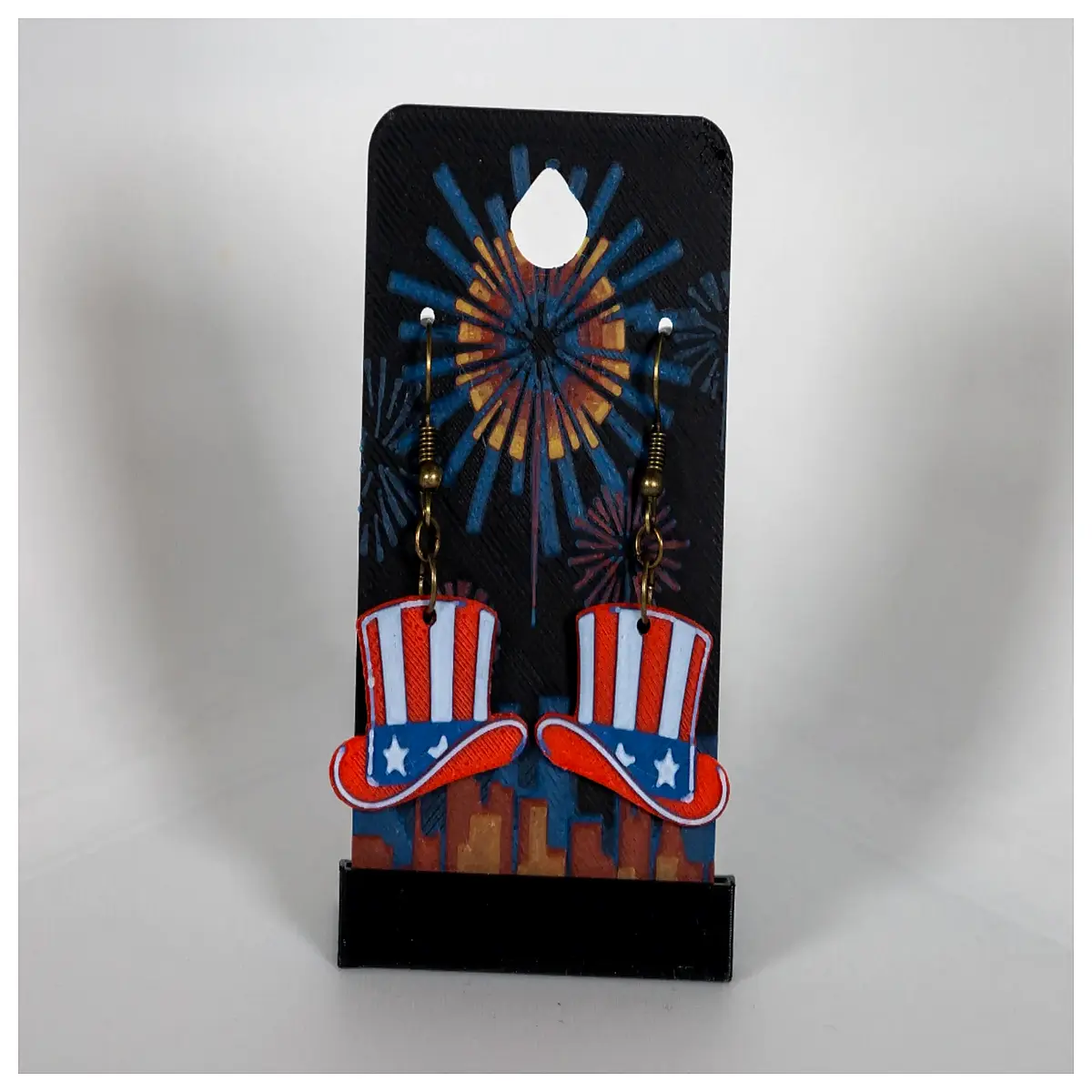 Uncle Sam Hat Independence Day Earrings Festive Decorations Party Accessories Independence Day Gift Memorial Keepsake