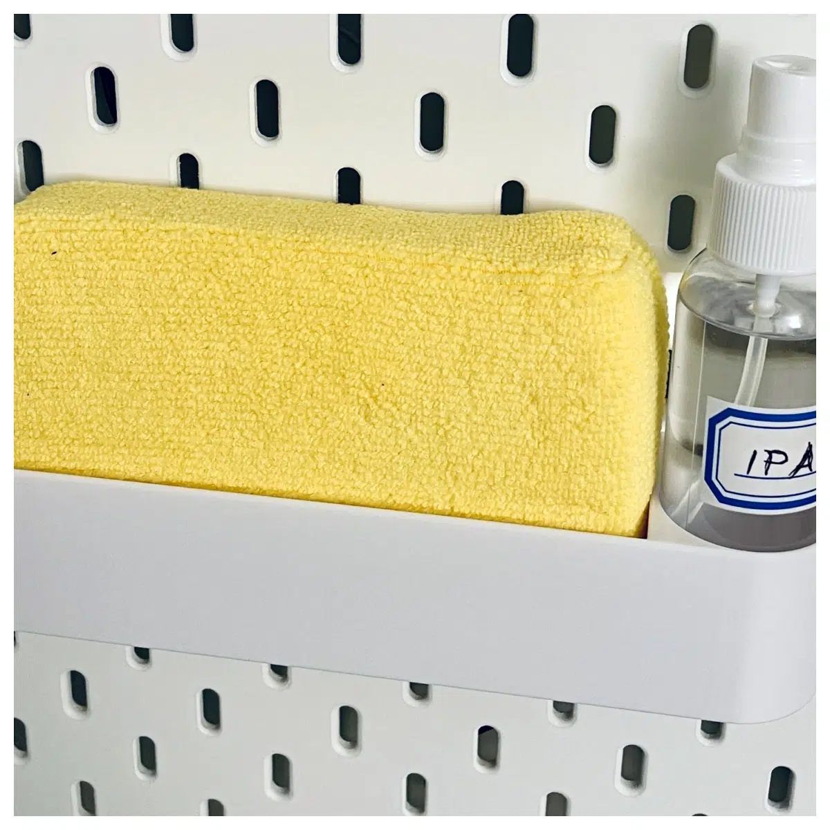 skadis pegboard bottle holder sponge rack kitchen organization wall mounted storage organizer