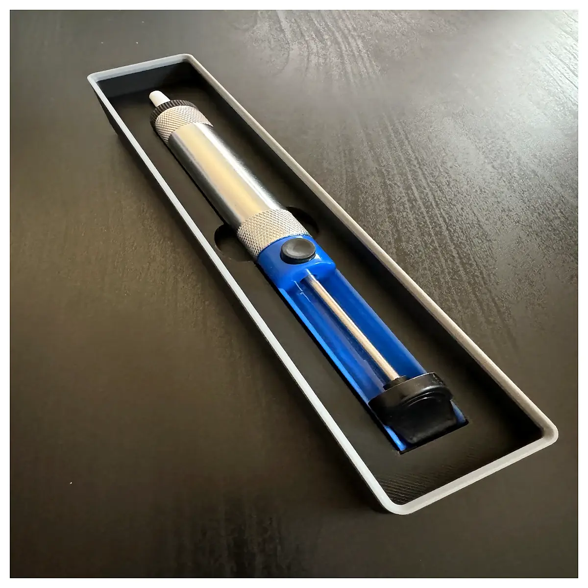 gridfinity compatible desoldering pump manual vacuum sucker tool for electronics repair pcb maintenance