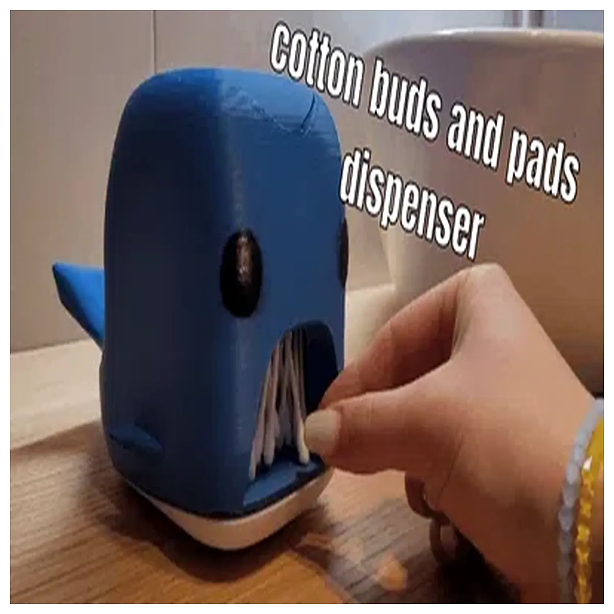 Whale Cotton Swab Dispenser Easy Access Cleaning Baby Care Wipe Alternative Soft Cotton Pads Home Cleaning