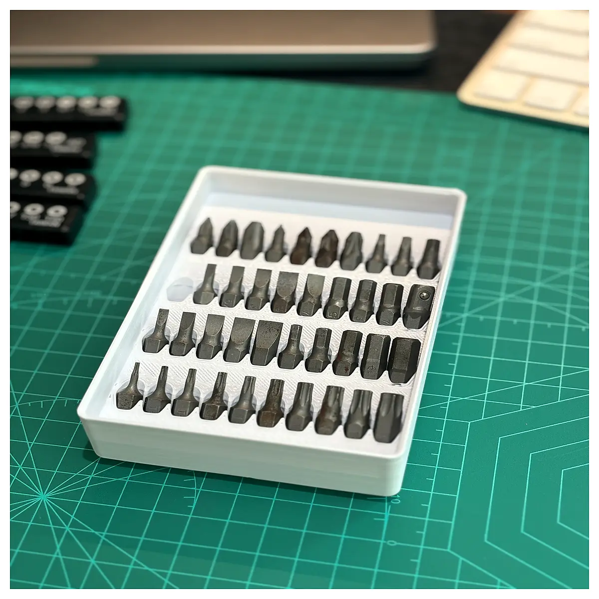 hex bit holder gridfinity organizer 4u 3x2 stackable bin for drill bits storage box