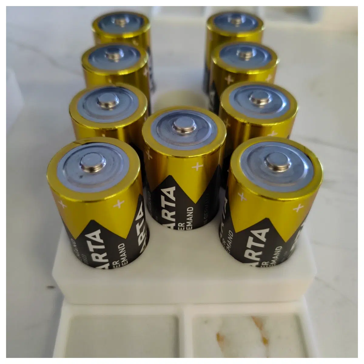 gridfinity battery holder organizer modular storage box for aa aaa 9v alkaline lithium cells custom printable filament container
