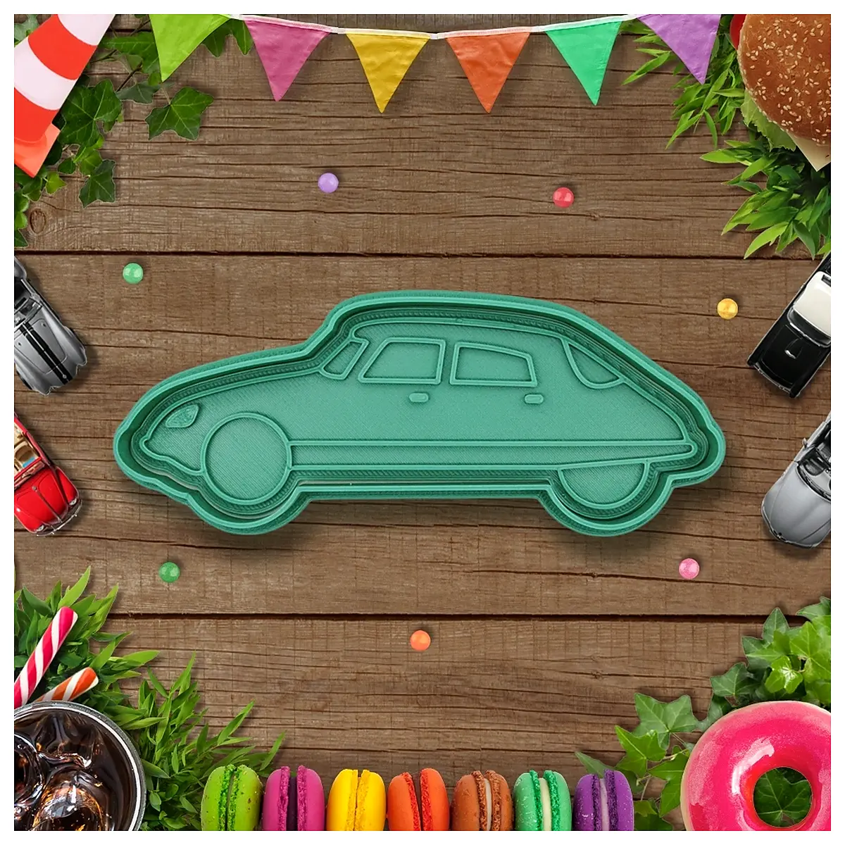 cookie cutter car shape military veteran stamp baking