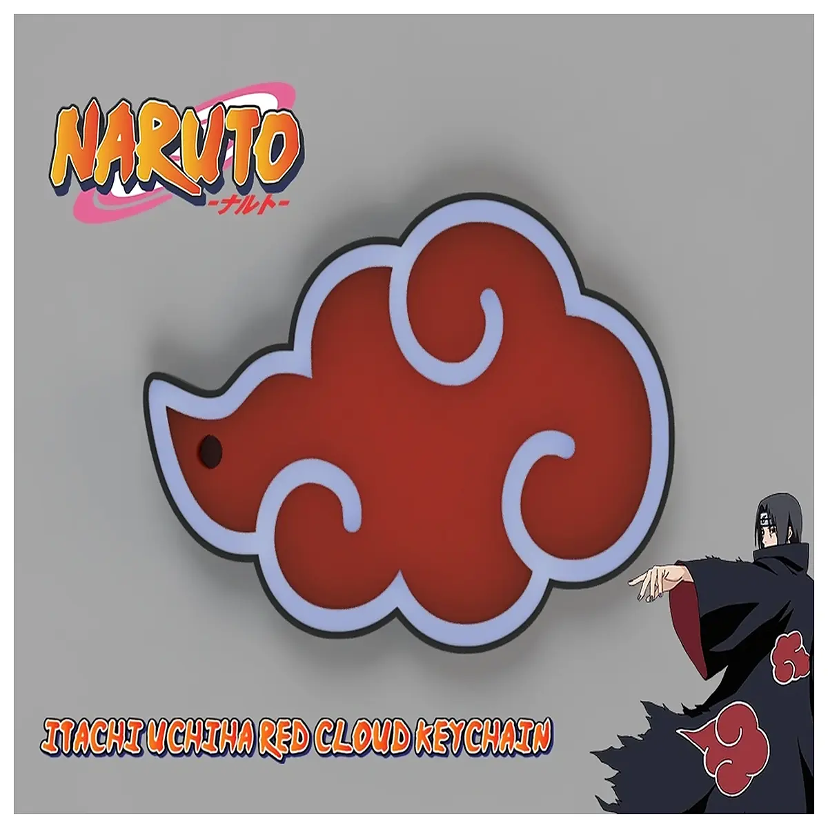Itachi Keychains Red Clouds Design Anime Collectibles Printing Support Gift
