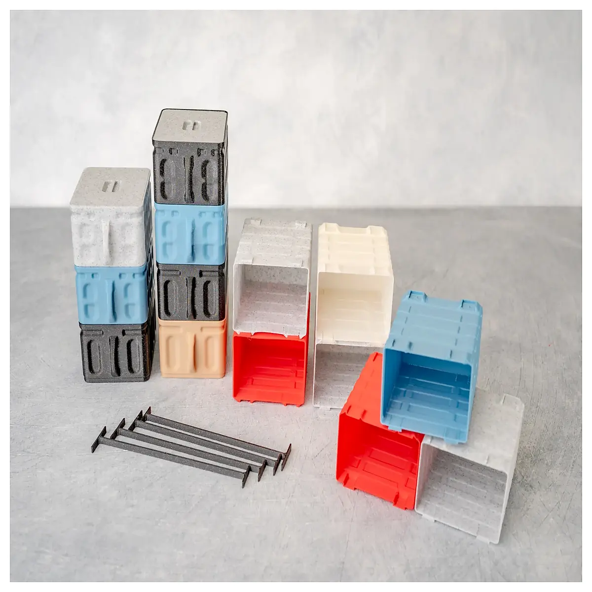 stackable storage bins with lids plastic organizers for closet kitchen pantry shelving units modular containers home organization