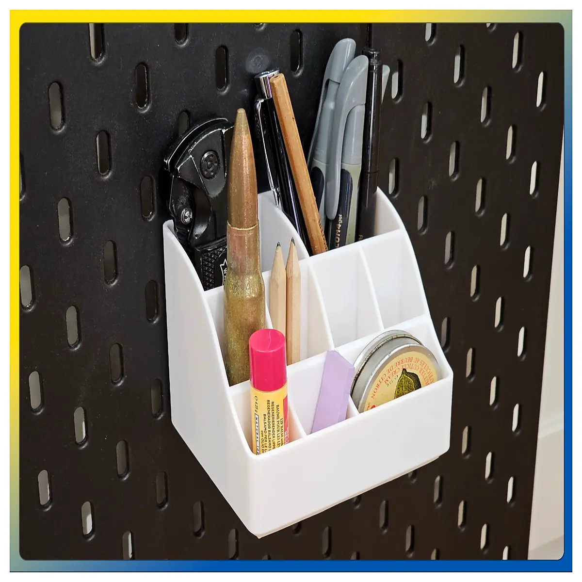 multi compartment desktop organizer for office supplies pens sticky notes and desk accessories storage