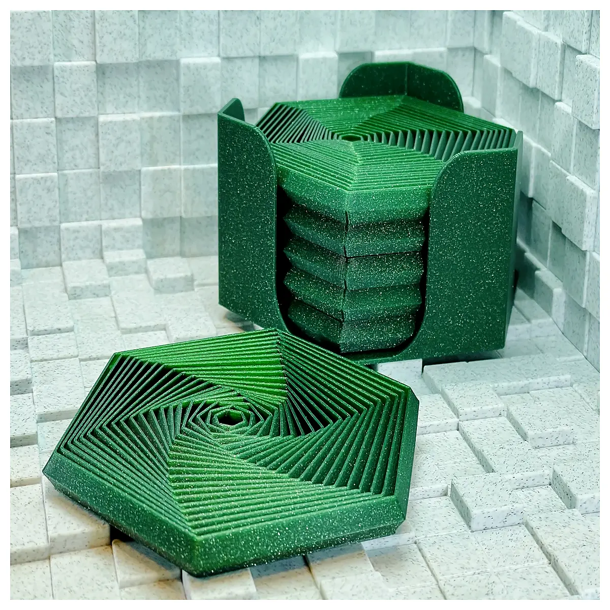 Hexagonal Stress Relief Coasters Anti Slip Desk Organizer Office Home Silicone Coasters Heat Protection