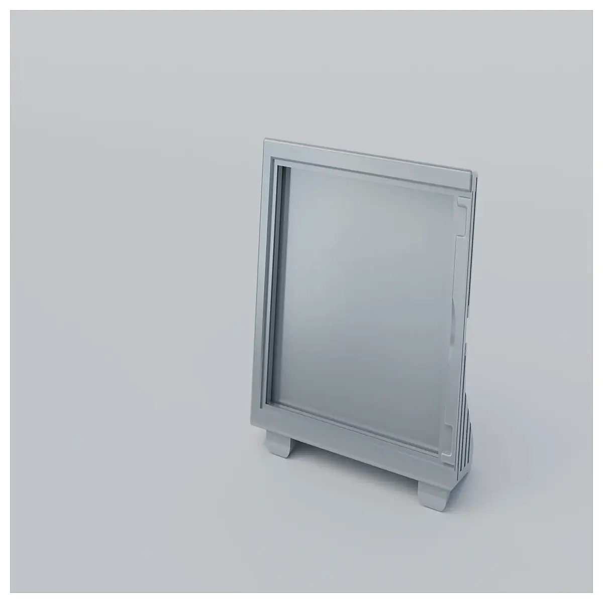 slanted shadow box frame with lighting for collectibles storage