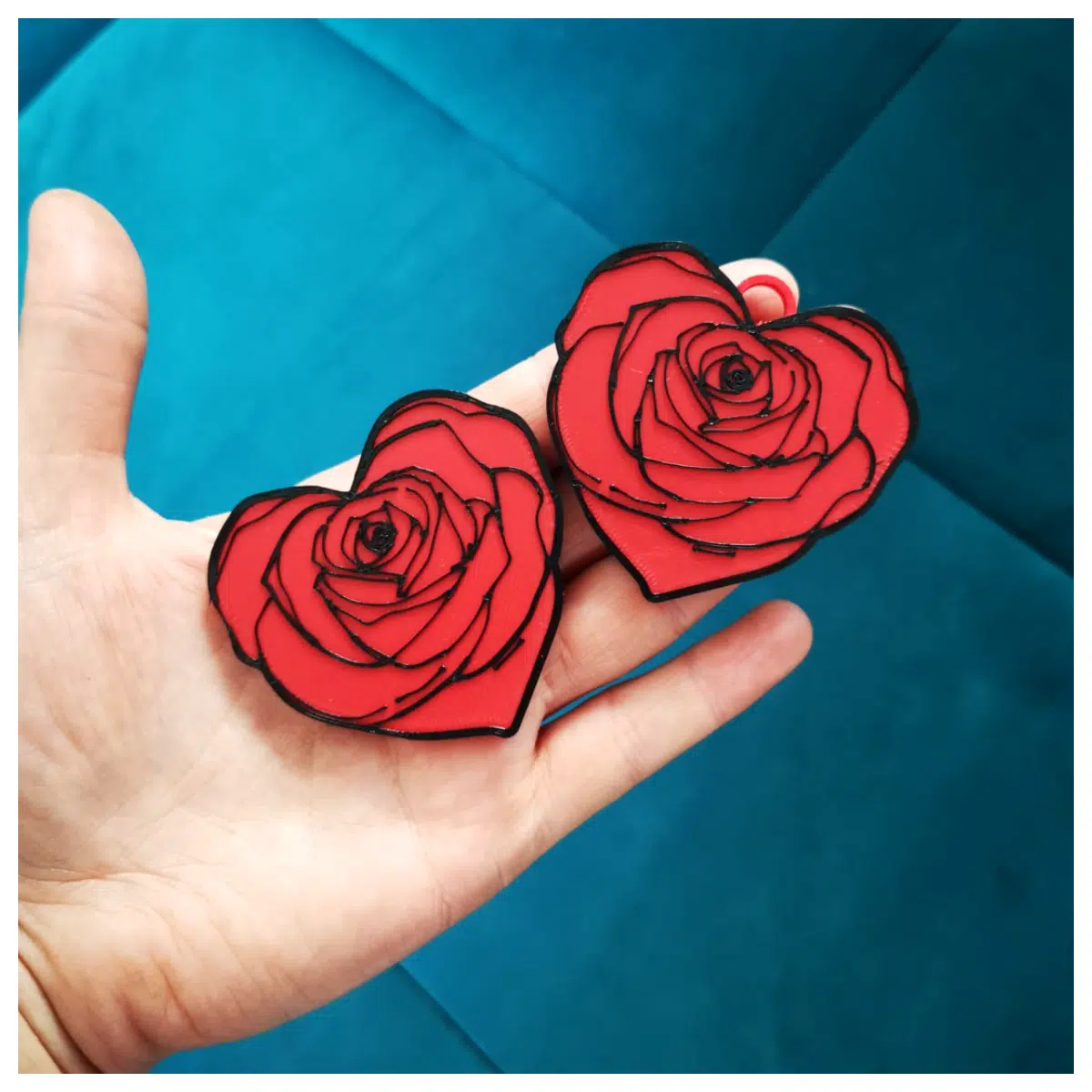 Rose Keychain Magnet Rose Flower Gift Girls Small Accessories Romantic Keepsake Keychain Charms