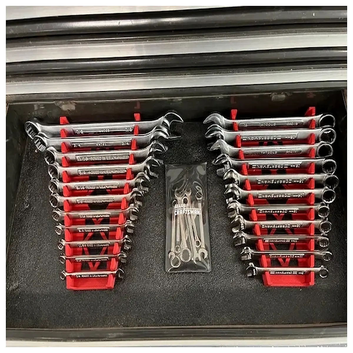 craftsman wrench organizer rack wall mount tool storage box for mechanic garage workshop