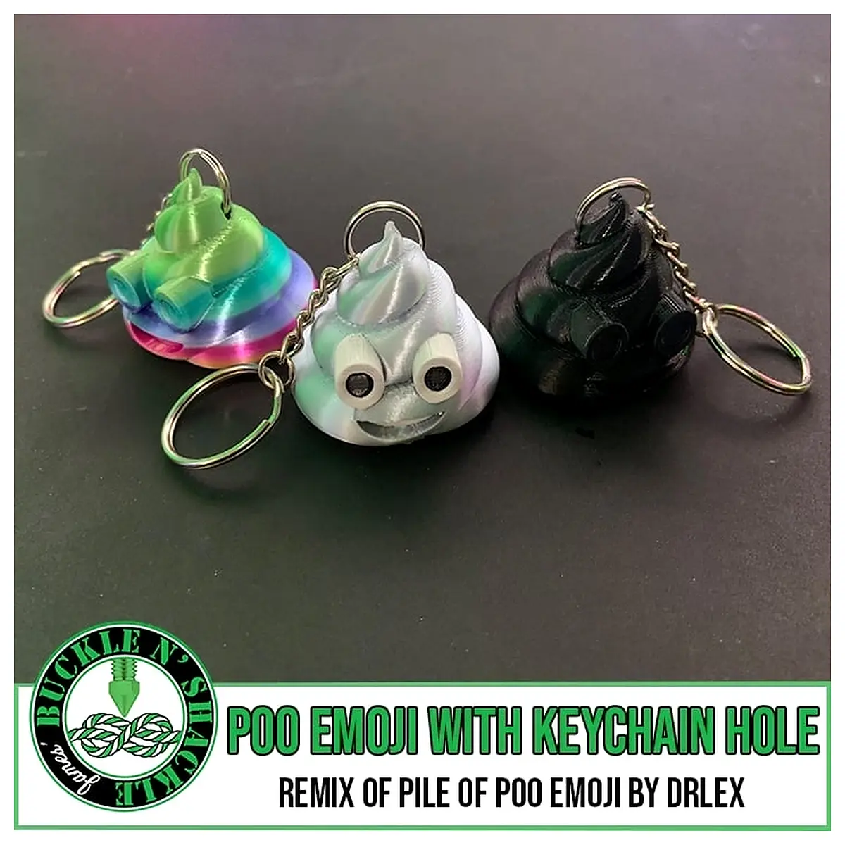 Poop Keychain with Hole Funny Gag Gift Novelty Decoration Decorative Accessory Charm Poop Decoration Accessories