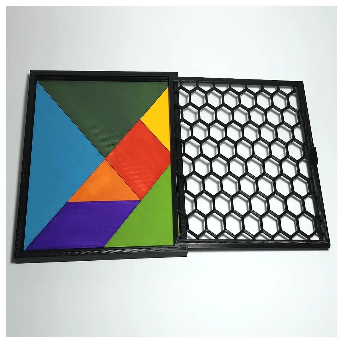 Seven Block Puzzle Tile Toy Brain Teaser Kids Education Honeycomb Cover Learning Puzzle Building Blocks