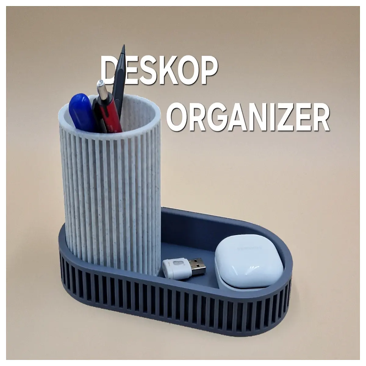 desktop organizer box multi compartment desk storage for office supplies pens paperclips small items plastic tray