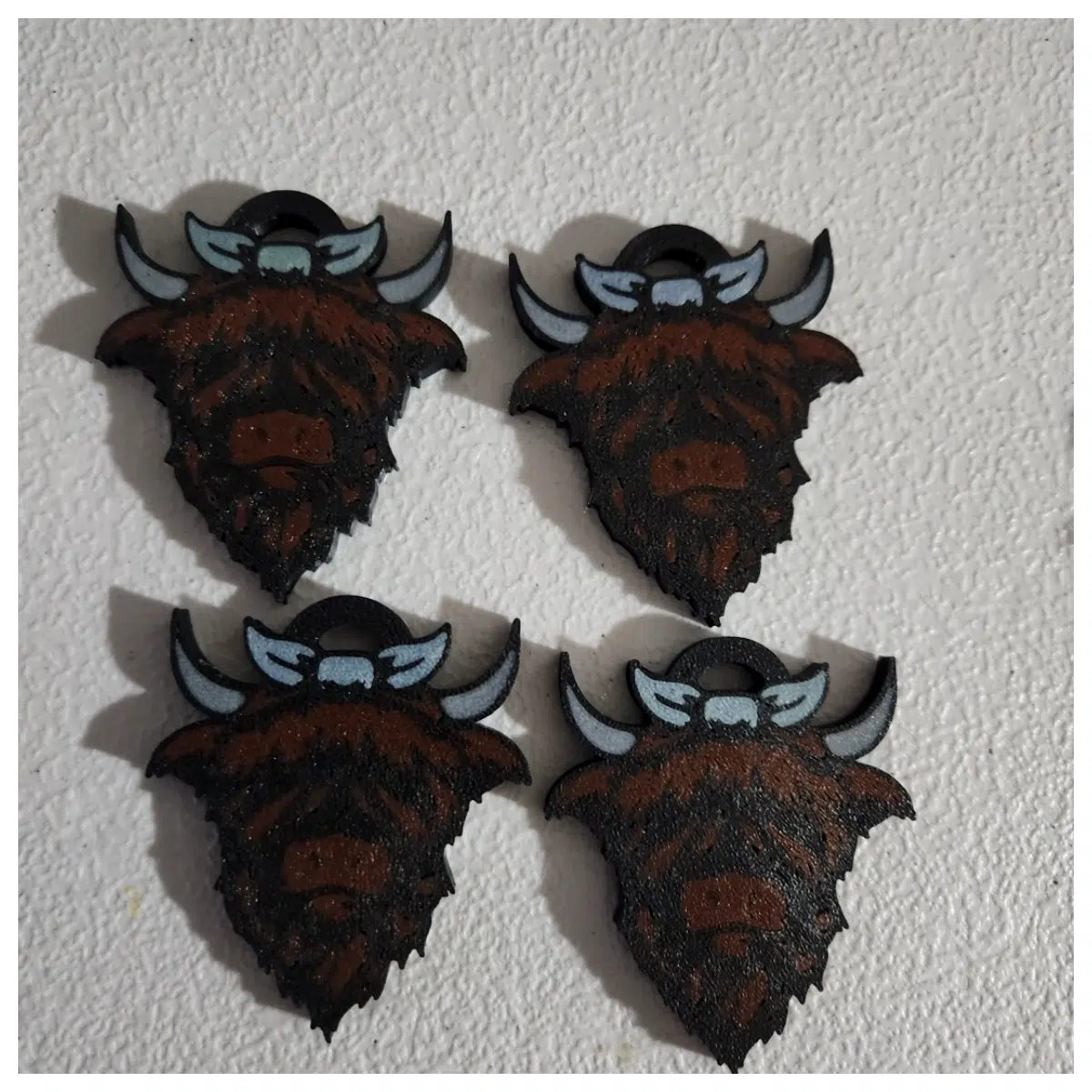 Highland Cattle Keychain Car Decoration Gift Animal Shaped Keyring Hanging Accessory Design