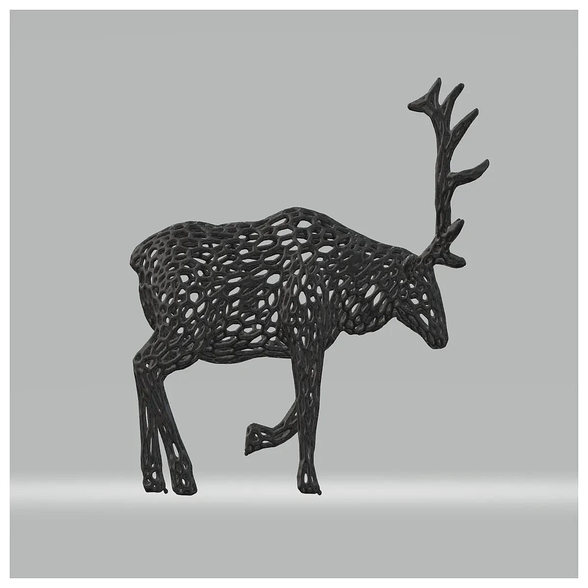 voronoi pattern deer head wall art modern geometric animal decor black metal sculpture for living room minimalist home decoration gift