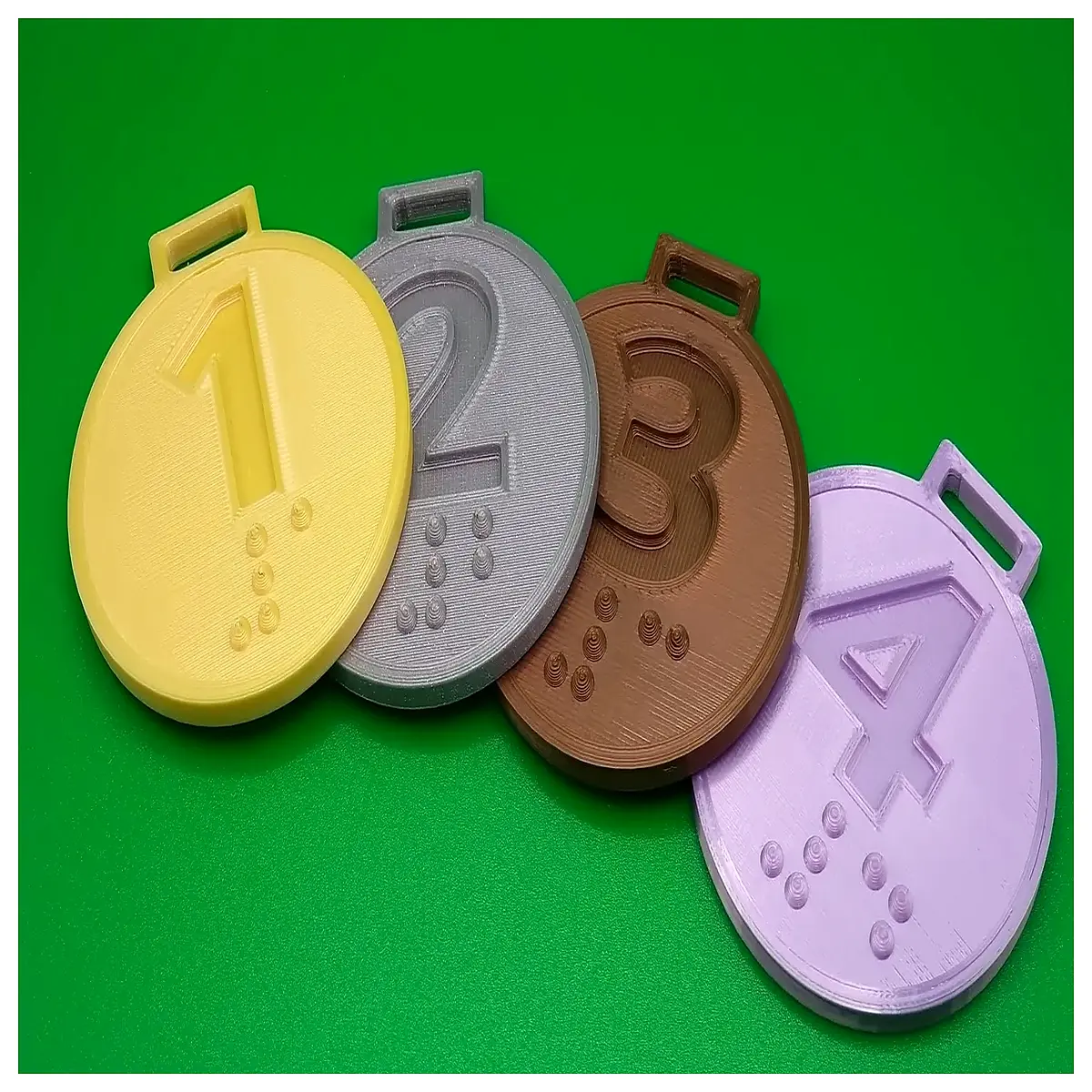Braille Medals Braille Number Awards Vision Impairment Commemorative Medals Blindness Recognition Gifts Braille Art Collectibles