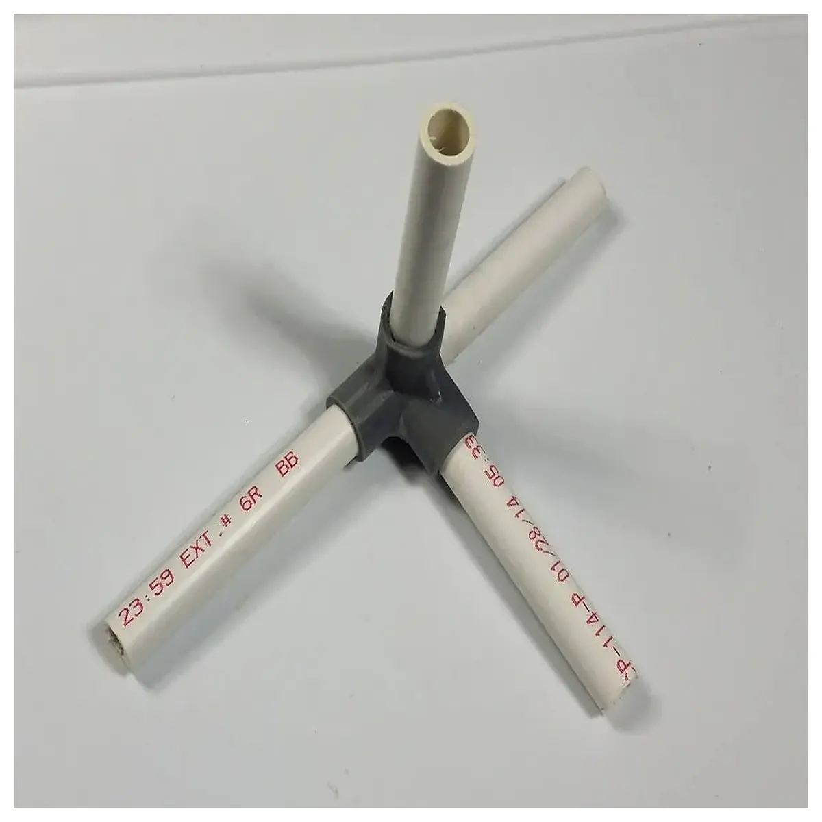 4 way pvc pipe elbow connector fitting 12 inch schedule 40 white plumbing irrigation water garden hose adapter