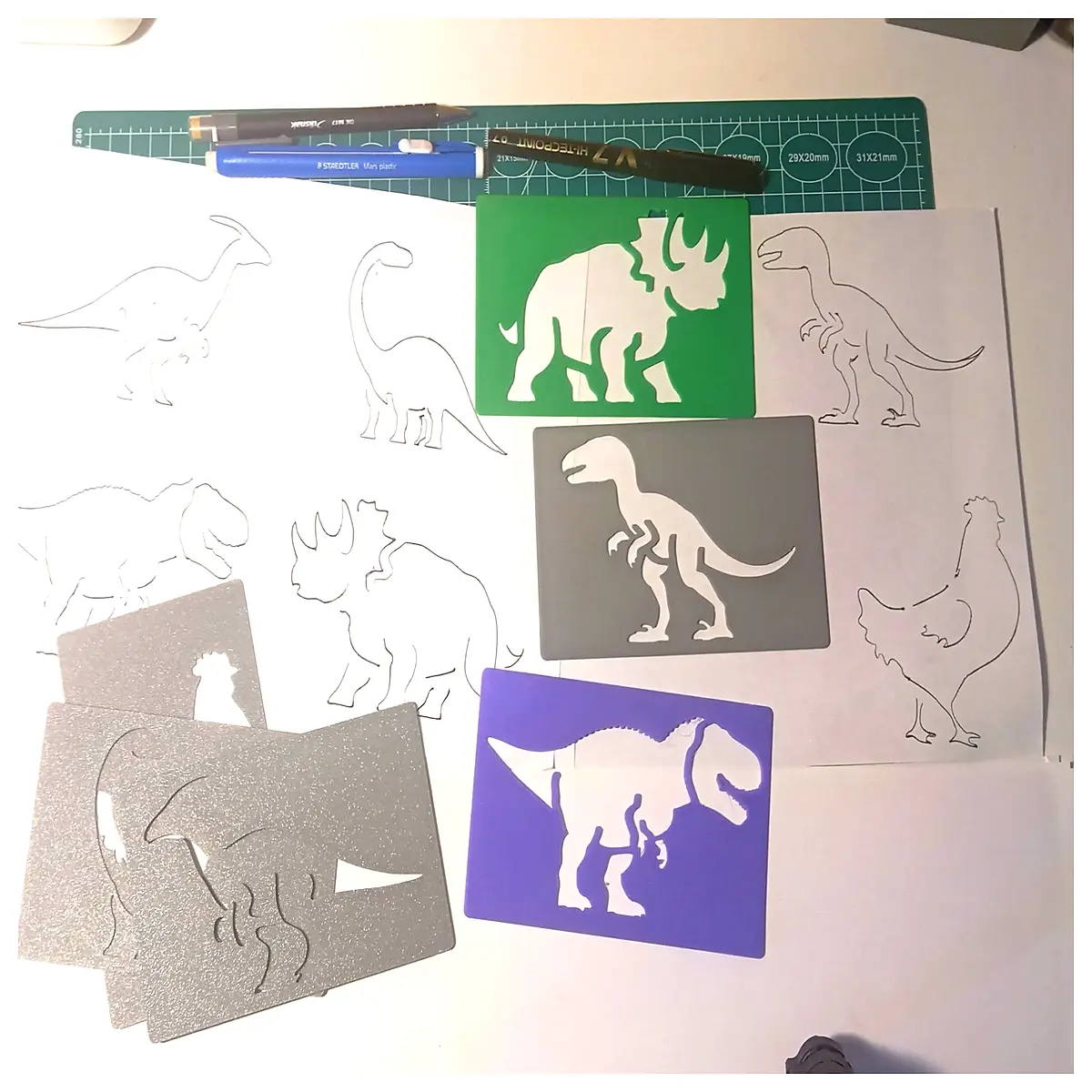 Dinosaur Card Template XL Dinosaur Collection Cards Kids Educational Toys Dinosaur Theme Puzzle Party Decorations Party Supplies Dinosaur Enthusiasts