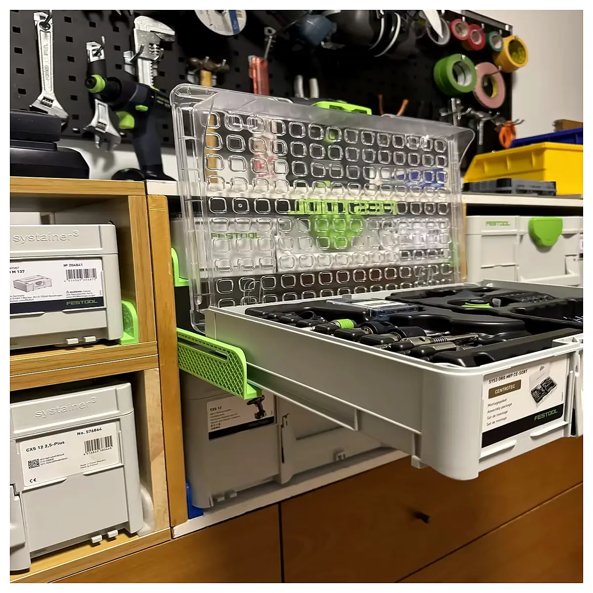 Festool Systainer Rail Pro 3rd Gen Tool Chest Drawer Slide Rail System External Pull Out Track Tool Storage Accessories