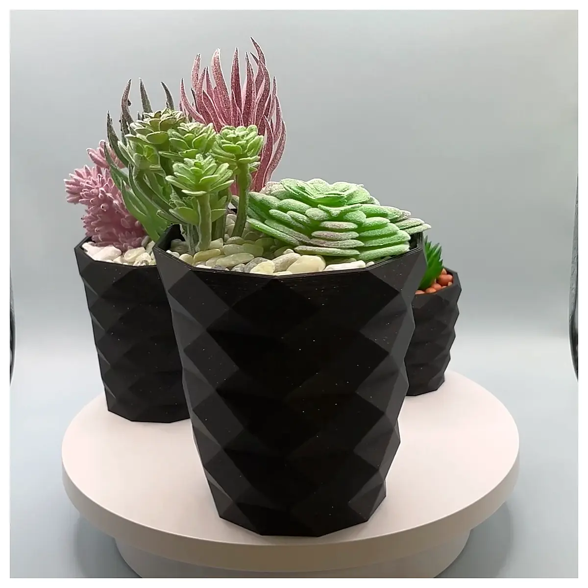 geometric low poly succulent planter pot modern minimalist home decor shelf organizer