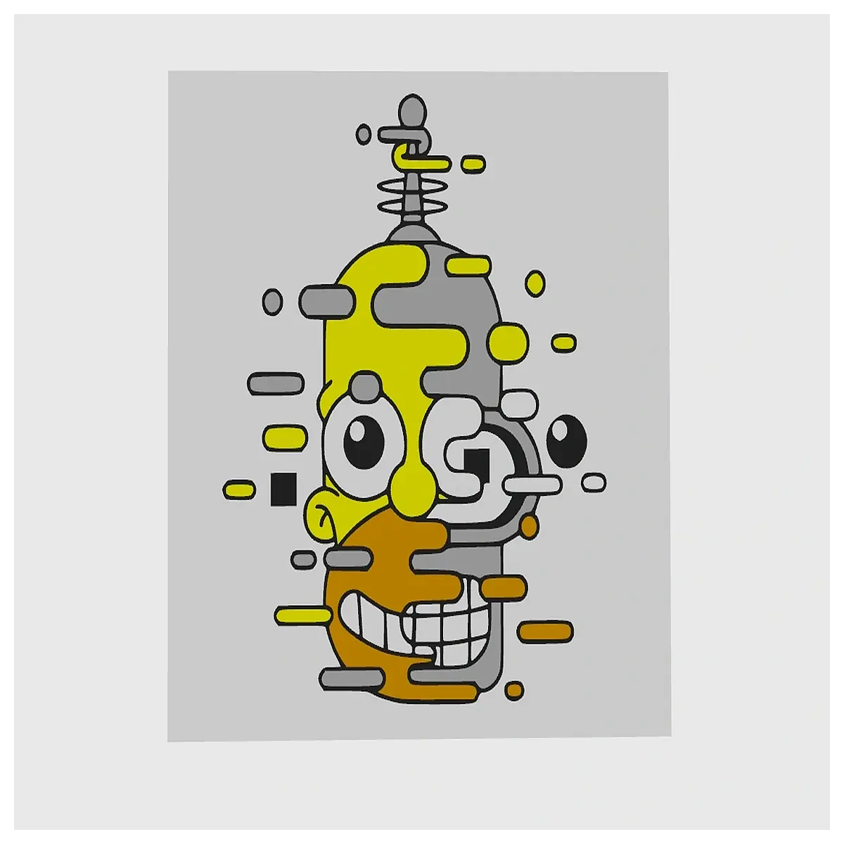Homer Wall Mural Art Print Cartoon Wall Decor Homer Wall Painting Interior Wall Art Wall Hanging