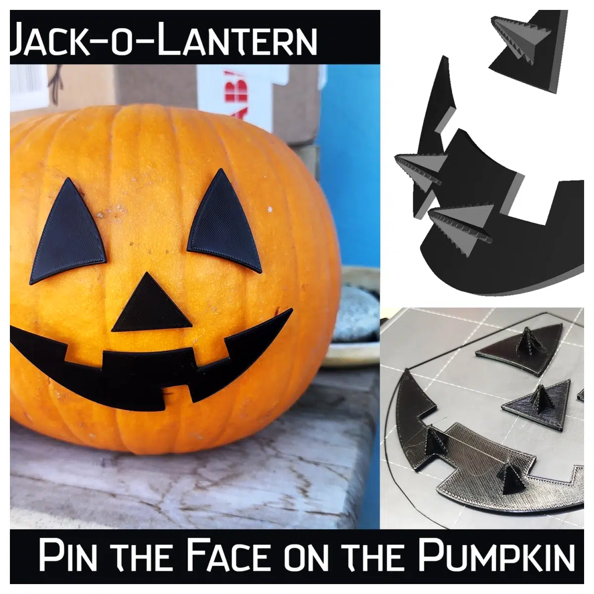 halloween face inserts plastic jack o lantern mouth nose eyes spooky decor