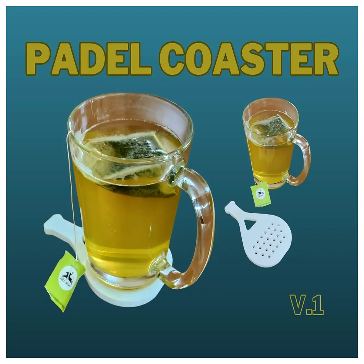 padel coaster set silicone non slip drink holder for table tennis racquet grip protection bar accessories