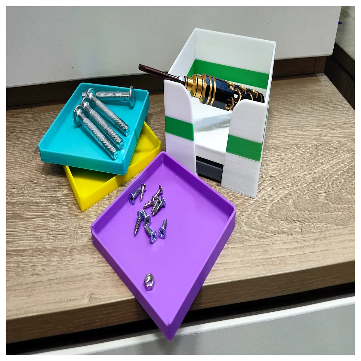 magnetic screw organizer tray for workbench small parts storage bin with compartments hardware sorting container for electronics repair
