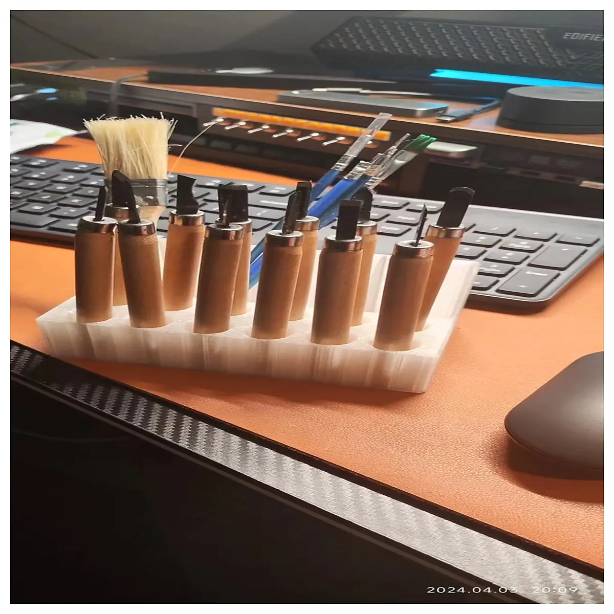wooden desk pen holder organizer for home office supplies storage