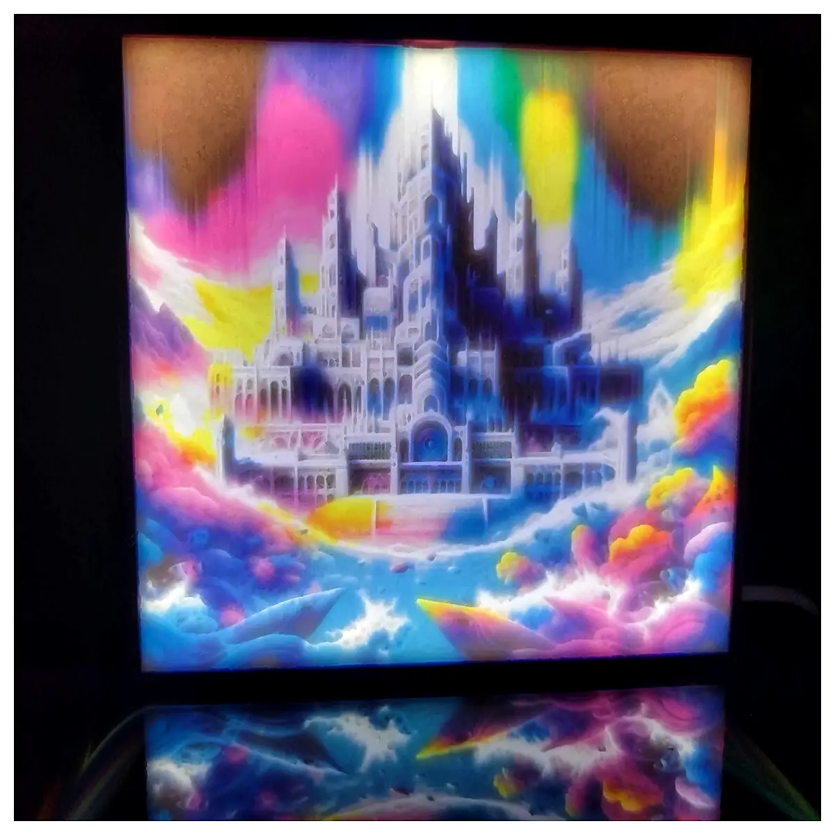Relief Sculpture Translucent Wall Art City Ruins Ancient Civilization Artwork Decorative Painting