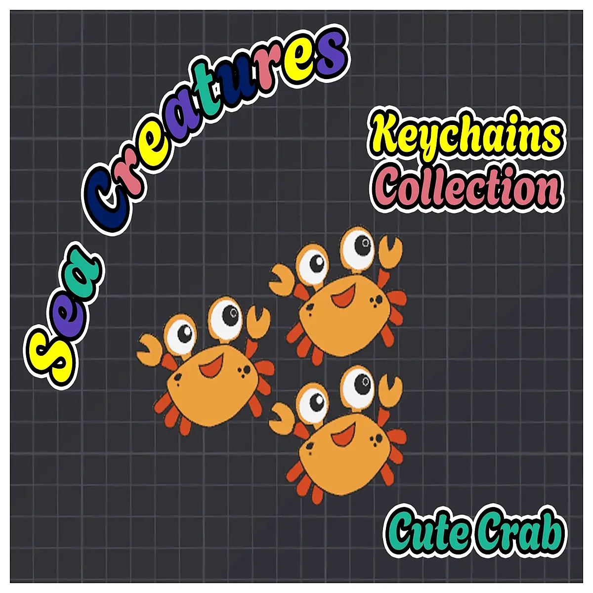 Cute Crab Charm Keychain Ocean Animal Decoration Crab Toy Miniature Crab Gift Sea Creature Accessory