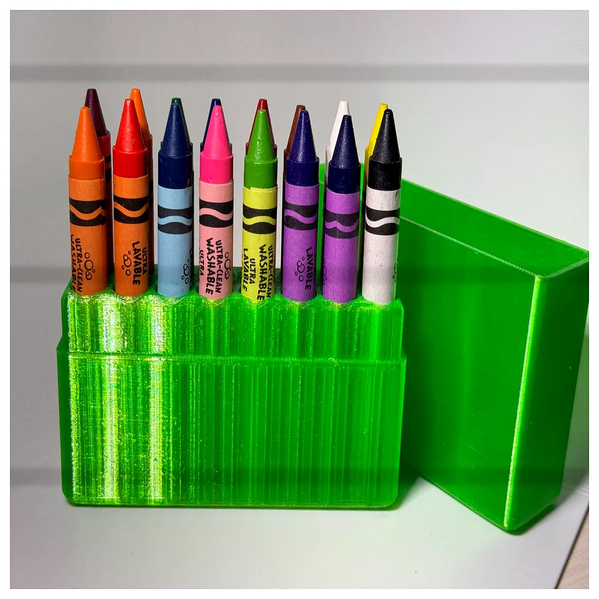 16 Wax Crayons Storage Box 8mm 12mm Art Supplies Organizer Drawing Box Crayon Box