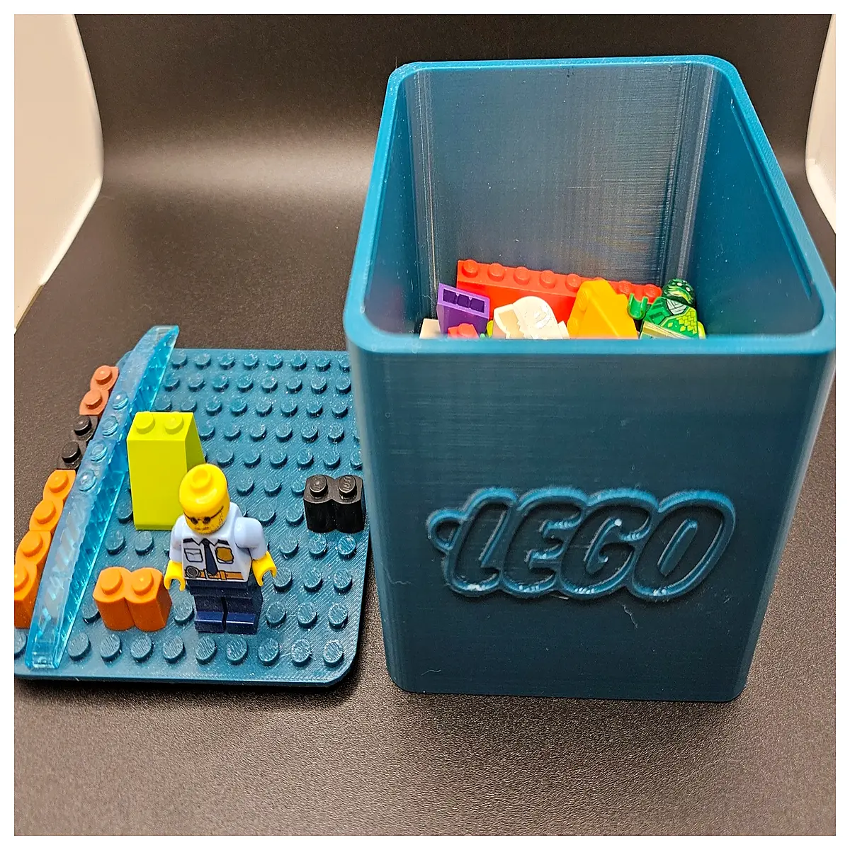 Lidded Building Blocks Box Creative Construction Toy Kids Puzzle Game Cognitive Learning Safe Reliable Develop Hands on Skills