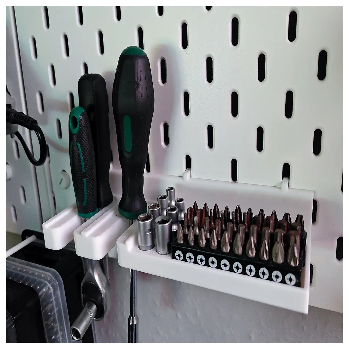 pegboard tool organizer for wrench screwdriver rack storage hooks