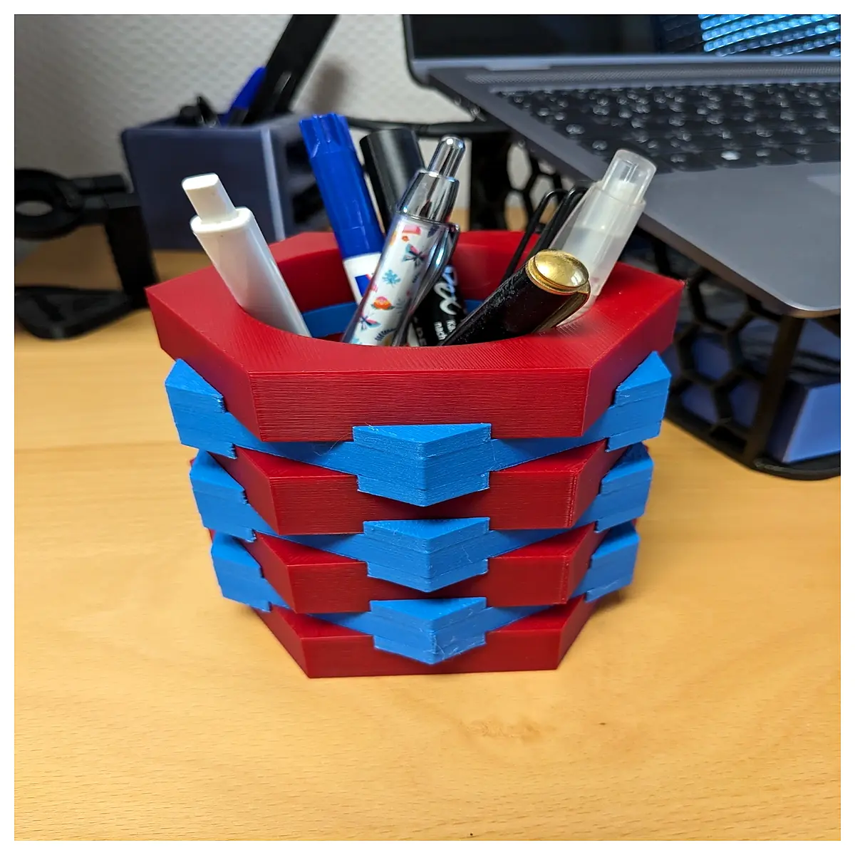 Pen Holder Writing Accessory Desk Organizer Stationery Holder Hexnut Holder