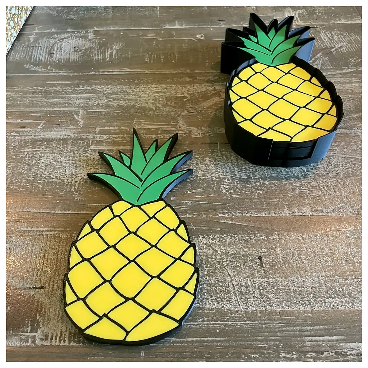 Pineapple Drink Coasters Heat Table Mats Kitchen Dining Protection Non Slip Fruit Drink Pads Home Essentials