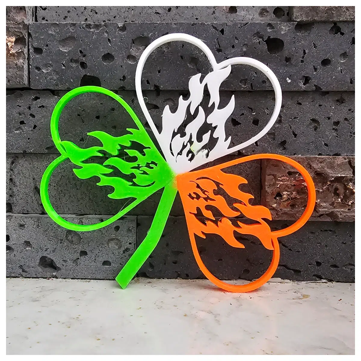fireproof shamrock leaf ornament fire lucky plant decor for home garden