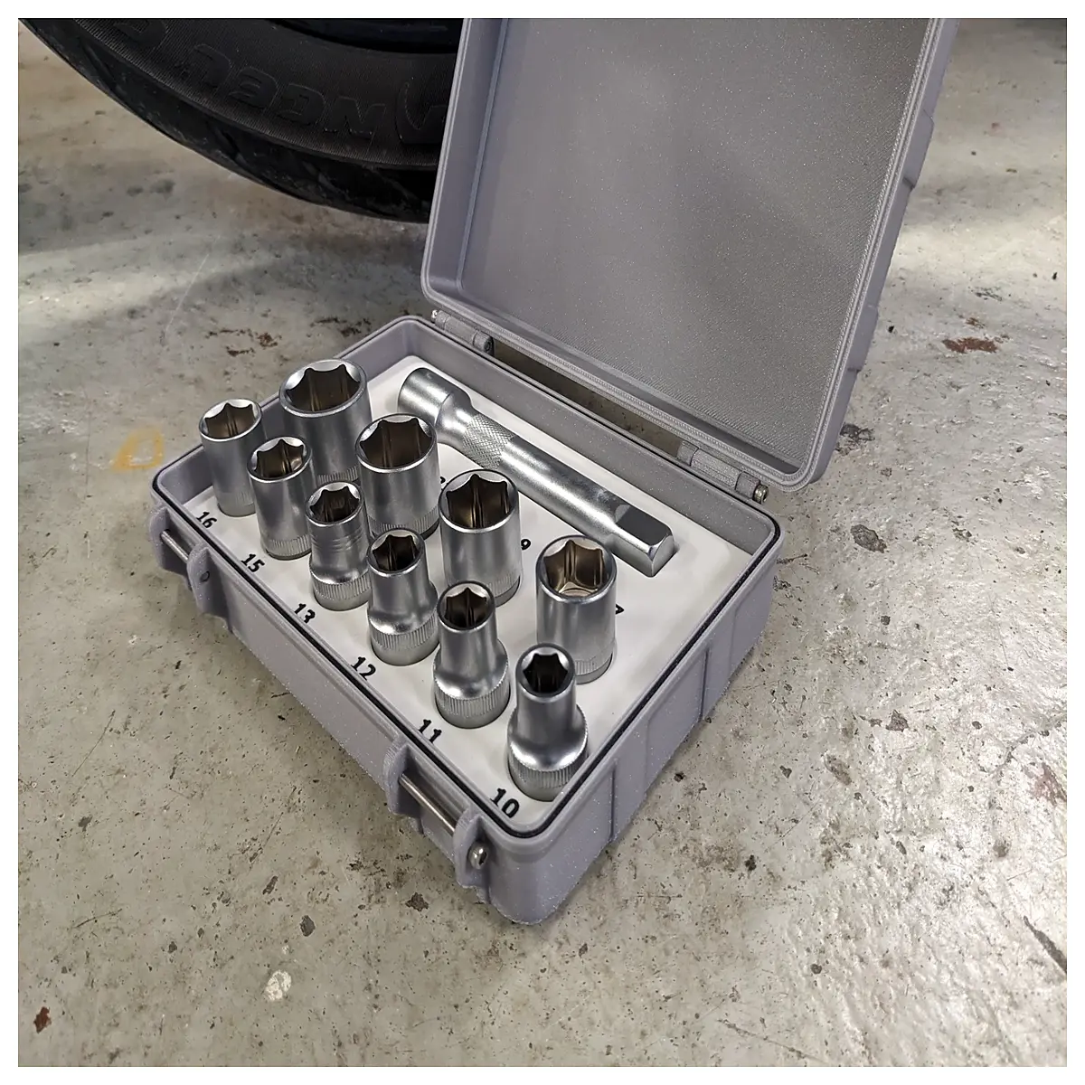 Socket Wrench Set Box 10 Socket Set Tool Automotive Repair Parts Fasteners